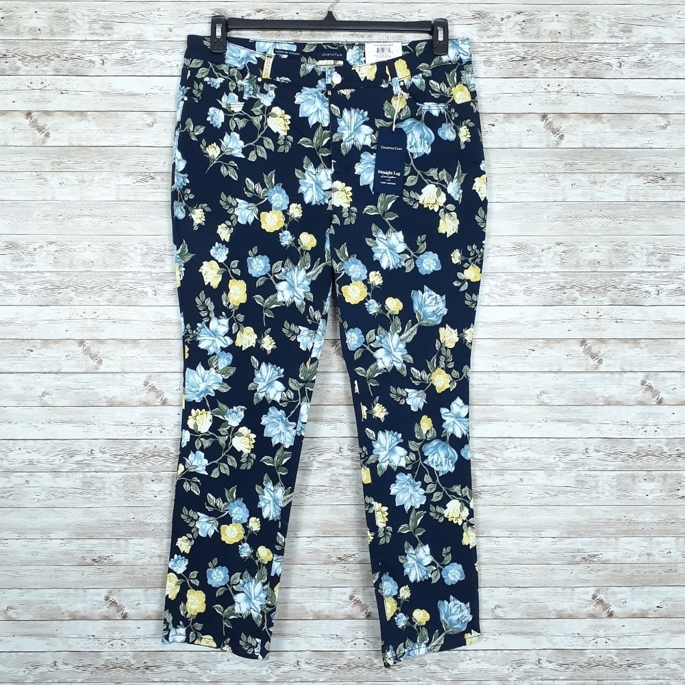 Charter Club Pants Sz 18 Floral Straight Leg 144 - Picture 2 of 8